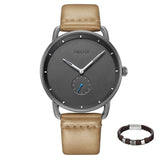 BAOGELA Top Luxury Brand Men's Quartz Watch Leather Strap Simple Watches Men Ultra-thin Fashion Business Analogue Fashion Clock
