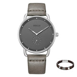 BAOGELA Top Luxury Brand Men's Quartz Watch Leather Strap Simple Watches Men Ultra-thin Fashion Business Analogue Fashion Clock