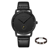 BAOGELA Top Luxury Brand Men's Quartz Watch Leather Strap Simple Watches Men Ultra-thin Fashion Business Analogue Fashion Clock