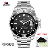 Tevise Men's Watches Top Brand Quartz Watches Men Date Luxury Fashion Diving Sports Wristwatches Male Clock Relogio Masculino