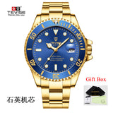 Tevise Men's Watches Top Brand Quartz Watches Men Date Luxury Fashion Diving Sports Wristwatches Male Clock Relogio Masculino