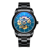 2019 New Winner Black Golden Retro Luminous Hands Fashion Diamond Display Mens Mechanical Skeleton Wrist Watches Top Brand Luxur