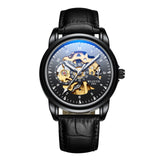2019 New Winner Black Golden Retro Luminous Hands Fashion Diamond Display Mens Mechanical Skeleton Wrist Watches Top Brand Luxur