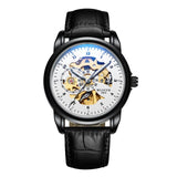 2019 New Winner Black Golden Retro Luminous Hands Fashion Diamond Display Mens Mechanical Skeleton Wrist Watches Top Brand Luxur