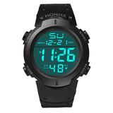 HOT selling Fashion Luxury brands Waterproof Men's Boy LCD Digital Stopwatch Date Rubber Sport Watch Luminous wrist watch