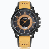 Men's watch Couple Leather Band Analog Quartz Round Business Wrist Watch Man watches mens 2019 relogios masculinos