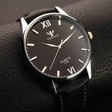 YAZOLE Blue Glass Watch Men Watch Fashion Men's Watch Waterproof Leather Mens Watches Clock reloj hombre relogio masculino