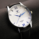 YAZOLE Blue Glass Watch Men Watch Fashion Men's Watch Waterproof Leather Mens Watches Clock reloj hombre relogio masculino