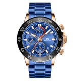 MEGALITH Watches Mens Waterproof Analogue Clock Fashion Stainless Steel Waterproof Luminous Watch Men Sports Relogio Masculino