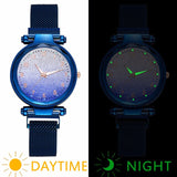 Women Magnet Buckle Gradient Starry Sky Watch Luminous Arabic Numbers Watch Luxury Ladies Stainless Steel Quartz Watch