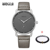 BAOGELA Top Luxury Brand Men's Quartz Watch Leather Strap Simple Watches Men Ultra-thin Fashion Business Analogue Fashion Clock