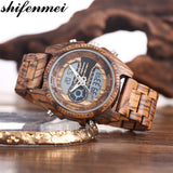 Shifenmei Watches Men 2019 Wood Watch Sport Clock Digital Mens Watches Top Brand Luxury Wooden Wristwatch Male Relogio Masculino