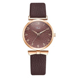Women Watches Bracelet Set Flowers Ladies Bracelet Watch Casual Leather Quartz Wristwatch 2pcs Set Clock Gifts Relogio Feminino