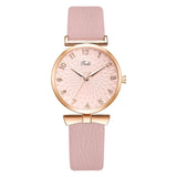 Women Watches Bracelet Set Flowers Ladies Bracelet Watch Casual Leather Quartz Wristwatch 2pcs Set Clock Gifts Relogio Feminino