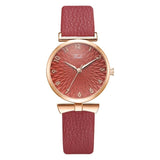 Women Watches Bracelet Set Flowers Ladies Bracelet Watch Casual Leather Quartz Wristwatch 2pcs Set Clock Gifts Relogio Feminino