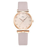Women Watches Bracelet Set Flowers Ladies Bracelet Watch Casual Leather Quartz Wristwatch 2pcs Set Clock Gifts Relogio Feminino