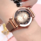 Luxury Fashion Women Watch Geometric Roman Numeral Quartz Ladies watch Magnet Buckle Mesh Strap WristWatch Gold Reloj Mujer