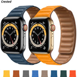 Silicone/Leather Link For Apple watch band 40mm 44mm 42mm 38mm 42 mm 1:1 Magnetic Loop bracelet iWatch series 6 5 4 3 SE strap
