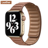 Silicone/Leather Link For Apple watch band 40mm 44mm 42mm 38mm 42 mm 1:1 Magnetic Loop bracelet iWatch series 6 5 4 3 SE strap