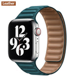 Silicone/Leather Link For Apple watch band 40mm 44mm 42mm 38mm 42 mm 1:1 Magnetic Loop bracelet iWatch series 6 5 4 3 SE strap