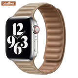 Silicone/Leather Link For Apple watch band 40mm 44mm 42mm 38mm 42 mm 1:1 Magnetic Loop bracelet iWatch series 6 5 4 3 SE strap