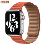 Silicone/Leather Link For Apple watch band 40mm 44mm 42mm 38mm 42 mm 1:1 Magnetic Loop bracelet iWatch series 6 5 4 3 SE strap