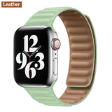Silicone/Leather Link For Apple watch band 40mm 44mm 42mm 38mm 42 mm 1:1 Magnetic Loop bracelet iWatch series 6 5 4 3 SE strap