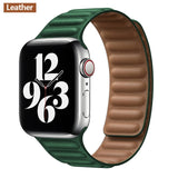 Silicone/Leather Link For Apple watch band 40mm 44mm 42mm 38mm 42 mm 1:1 Magnetic Loop bracelet iWatch series 6 5 4 3 SE strap
