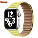 Silicone/Leather Link For Apple watch band 40mm 44mm 42mm 38mm 42 mm 1:1 Magnetic Loop bracelet iWatch series 6 5 4 3 SE strap
