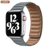 Silicone/Leather Link For Apple watch band 40mm 44mm 42mm 38mm 42 mm 1:1 Magnetic Loop bracelet iWatch series 6 5 4 3 SE strap