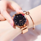 New Fashion Watch for Women Elegant Magnet Quartz Women watch Buckle Starry Sky Roman Numeral Lady Wristwatch Gift Dropshipping