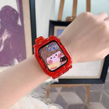 Newest Clear Band + Case for Apple Watch Series 6 SE 5 4 44mm 42mmTransparent for iwatch Strap 3 2 1  38mm 40mm Plastic Strap
