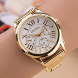2021 New Brand 3 Eyes Gold Geneva Casual Quartz Watch Women Stainless Steel Dress Watches Relogio Feminino Ladies Clock Hot Sale