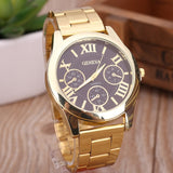 2021 New Brand 3 Eyes Gold Geneva Casual Quartz Watch Women Stainless Steel Dress Watches Relogio Feminino Ladies Clock Hot Sale