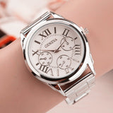 2021 New Brand 3 Eyes Gold Geneva Casual Quartz Watch Women Stainless Steel Dress Watches Relogio Feminino Ladies Clock Hot Sale