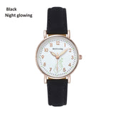 Luminous Watch Night Glowing Women Cute Leather Watches Simple Small Dial Quartz Clock Watch Wrist for Girls