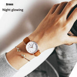 Luminous Watch Night Glowing Women Cute Leather Watches Simple Small Dial Quartz Clock Watch Wrist for Girls