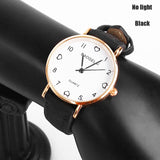 Luminous Watch Night Glowing Women Cute Leather Watches Simple Small Dial Quartz Clock Watch Wrist for Girls