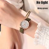 Luminous Watch Night Glowing Women Cute Leather Watches Simple Small Dial Quartz Clock Watch Wrist for Girls