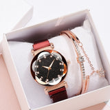 Luxury Women's Watches Fashion Elegant Magnet Buckle Rose Gold Ladies Wristwatch Starry Sky Diamond Gift Quartz Relogio Mujer