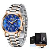 LIGE 2021 New Gold Watch Women Watches Ladies Creative Steel Women's Bracelet Watches Female Waterproof Clock Relogio Feminino