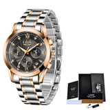 LIGE 2021 New Gold Watch Women Watches Ladies Creative Steel Women's Bracelet Watches Female Waterproof Clock Relogio Feminino