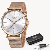LIGE 2021 New Gold Watch Women Watches Ladies Creative Steel Women's Bracelet Watches Female Waterproof Clock Relogio Feminino
