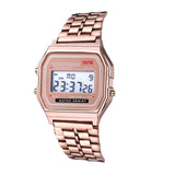 Luxury Digital Women's Watches Fashion Stainless Steel Link Bracelet Wristwatch Strap Business Electronic Men Clock Reloj Mujer