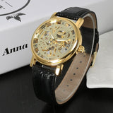 Top Brand Winner Luxury Fashion Casual Stainless Steel Men Mechanical Watch Skeleton Hand Wind Watch For Men Dress Wristwatch