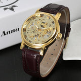 Top Brand Winner Luxury Fashion Casual Stainless Steel Men Mechanical Watch Skeleton Hand Wind Watch For Men Dress Wristwatch