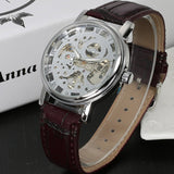 Top Brand Winner Luxury Fashion Casual Stainless Steel Men Mechanical Watch Skeleton Hand Wind Watch For Men Dress Wristwatch