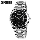 2016 New Fashion Men Stainless Steel Quartz Watches Men's Wristwatches Gold Analog Date Waterproof Male Clock relogio masculino