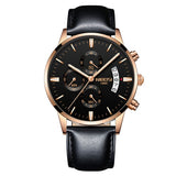 Rose Gold Color Men Watch Luxury Top Brand Men's Watch Fashion Dress New Military Quartz Wristwatch Hot Clock Male Sport NIBOSI