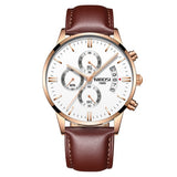 Rose Gold Color Men Watch Luxury Top Brand Men's Watch Fashion Dress New Military Quartz Wristwatch Hot Clock Male Sport NIBOSI